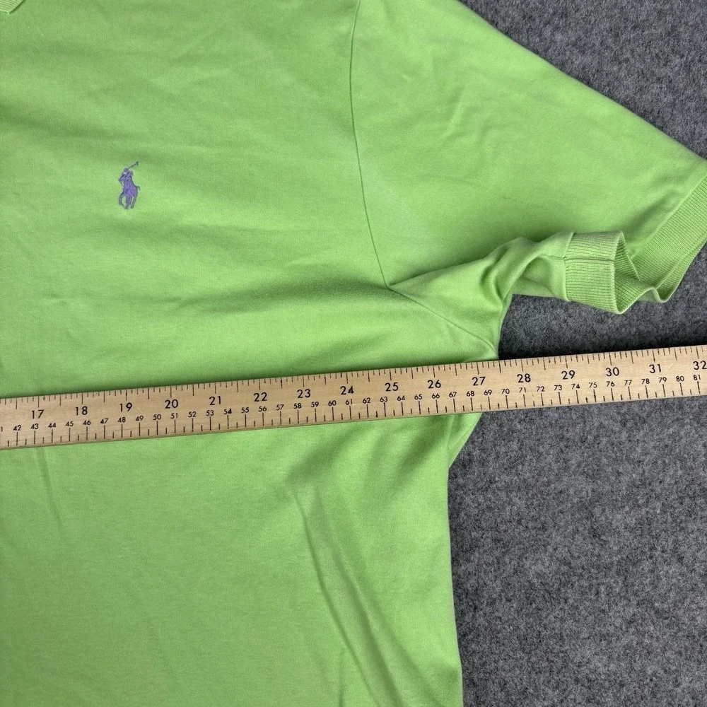 Polo Ralph Lauren Polo Shirt Mens 2XL Lime Green Short Sleeve Preppy Purple Pony